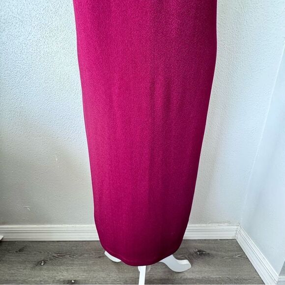 Susan Graver Sleeveless Dress Midi Style Passport Burgundy Size Small - Picture 9 of 11